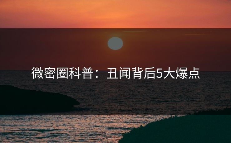 微密圈科普：丑闻背后5大爆点