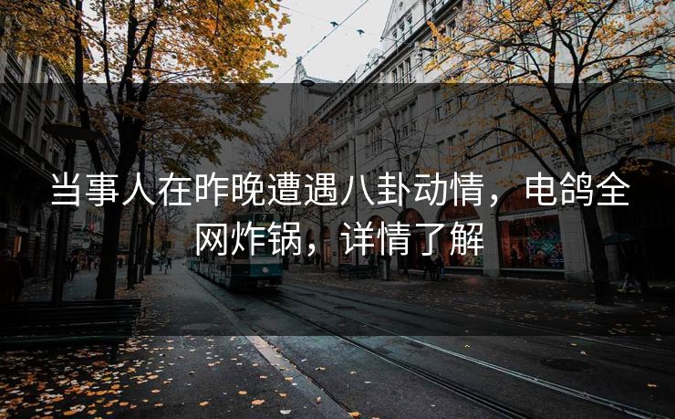 当事人在昨晚遭遇八卦动情,电鸽全网炸锅,详情了解 当事人在昨晚遭遇八卦动情,电鸽全网炸锅,详情了解