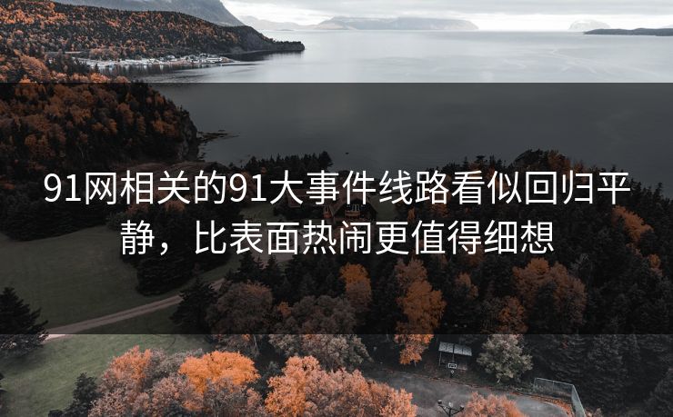 91网相关的91大事件线路看似回归平静，比表面热闹更值得细想